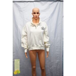 Champion Women's Long Sleeve Fleece 1/4 Snap Cropped Pullover Large